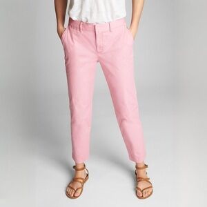 {GAP} "Slim City Crop" Forever Pink Straight Leg Stretch Chino Khaki Pants